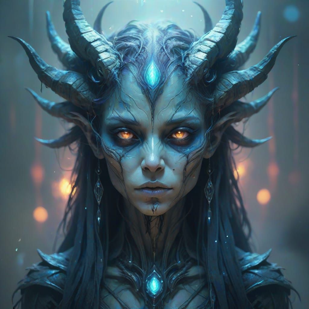 Ethereal Alien Cryptid in Dark Fantasy Style