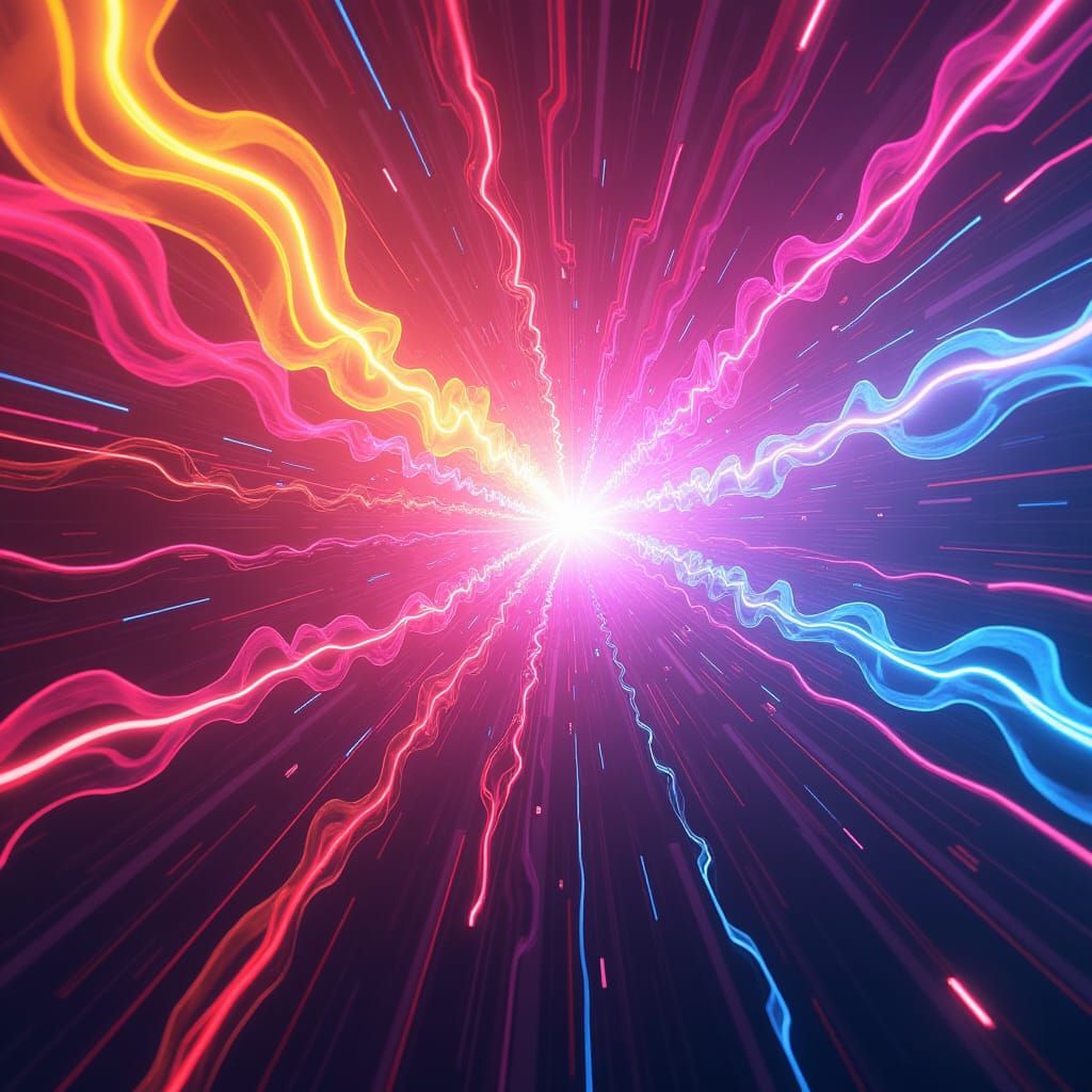 Electric Neon Explosion in Cyberpunk Style