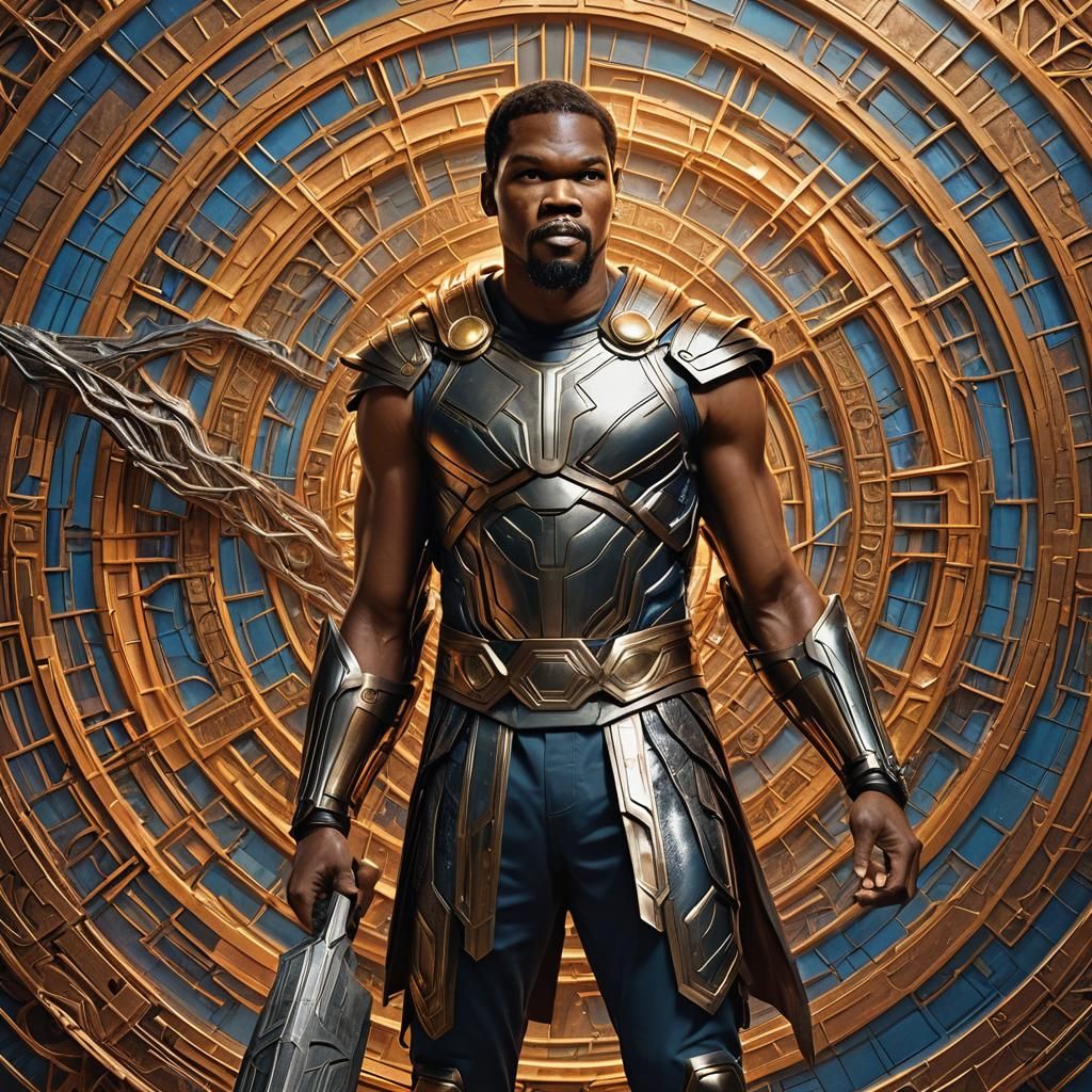 Kevin Durant as Thor in Asgardian Armor