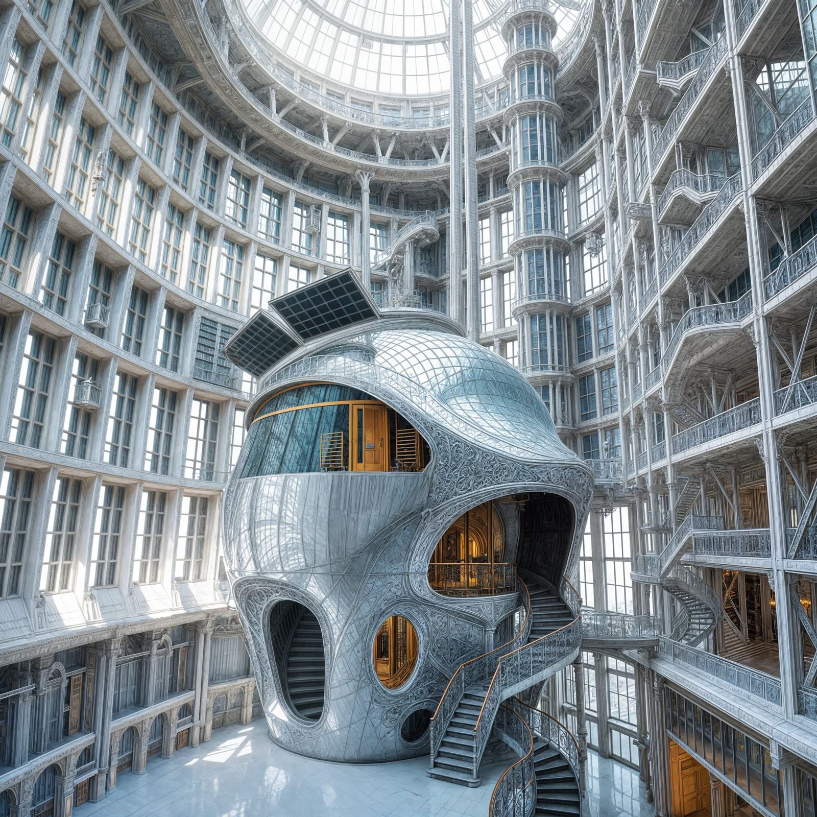 Modern Micro-Architecture Inside a Larger Structure