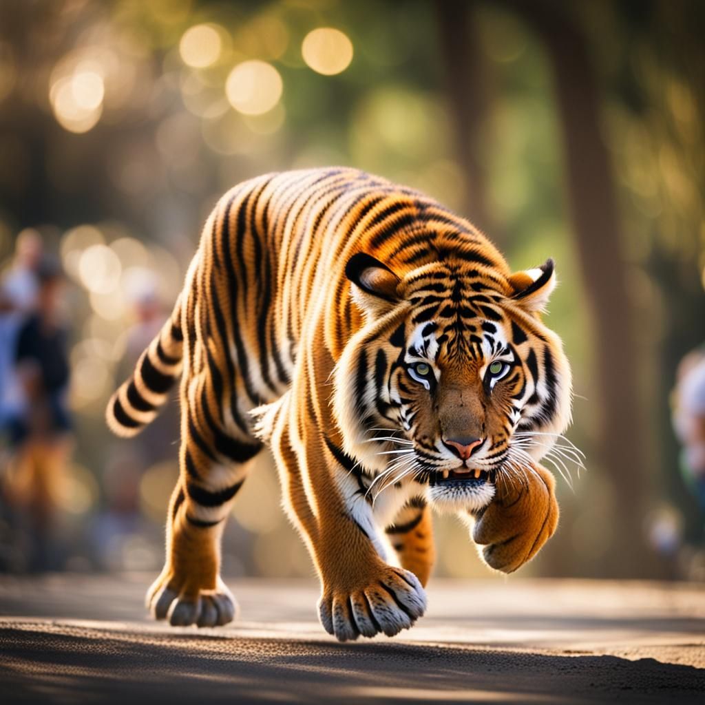 Tiger Mid-Leap: Professional Wildlife Photography