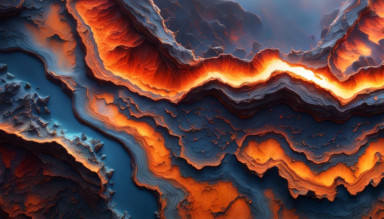 Sunset Seam Agate in Detailed Matte Painting