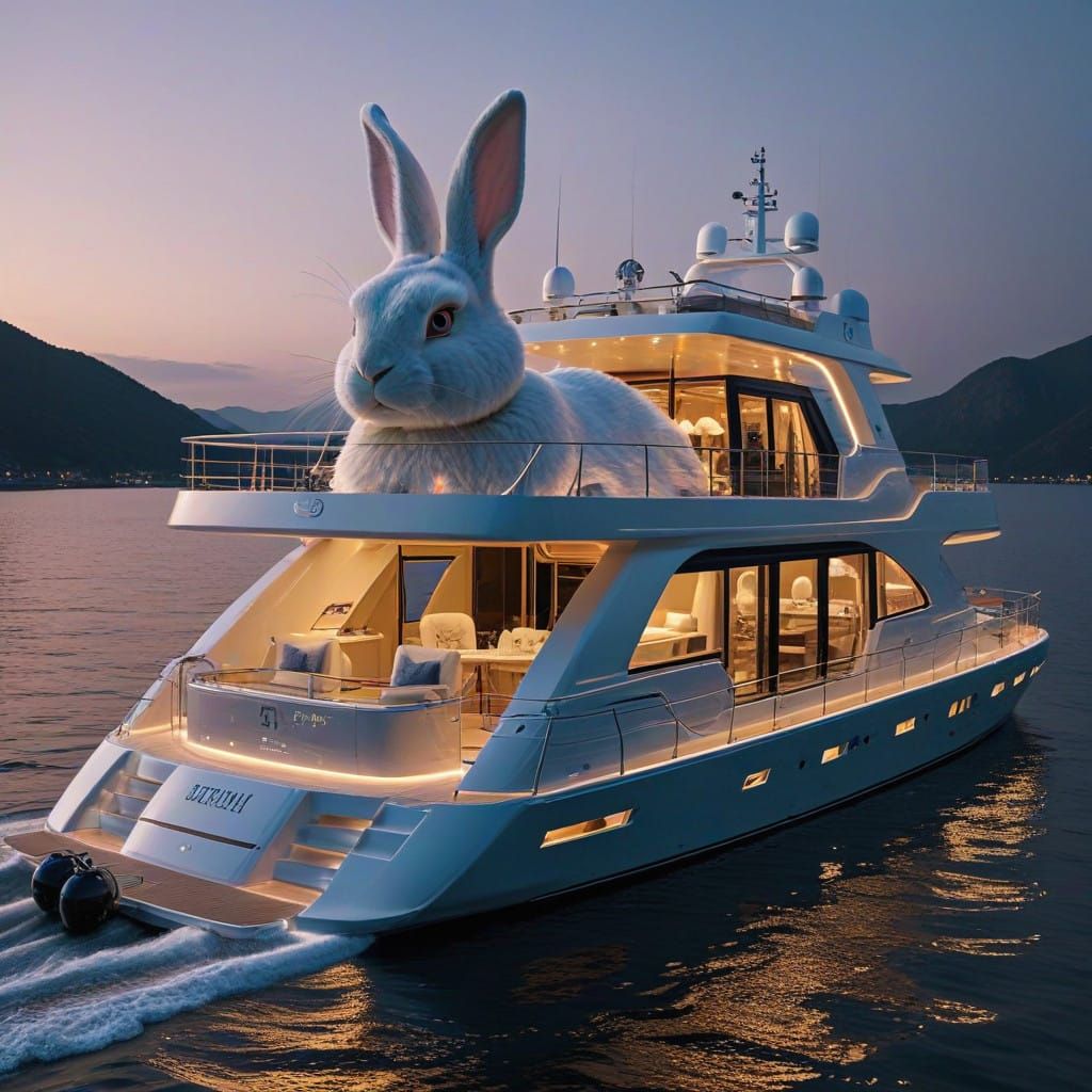 Luxurious Rabbit Yacht Sails into Twilight