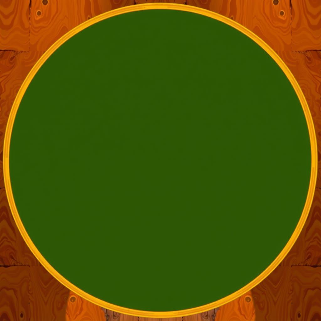 Elegant Round Table with Green Felt and Gold Trim