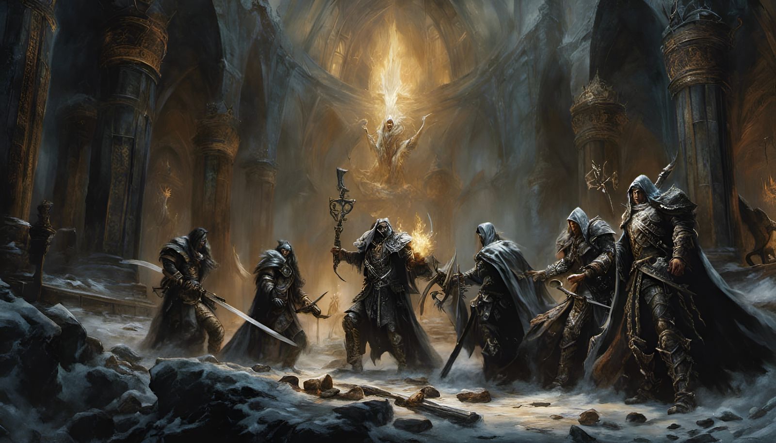 Adventurers Clash with Lich King in Sinister Temple