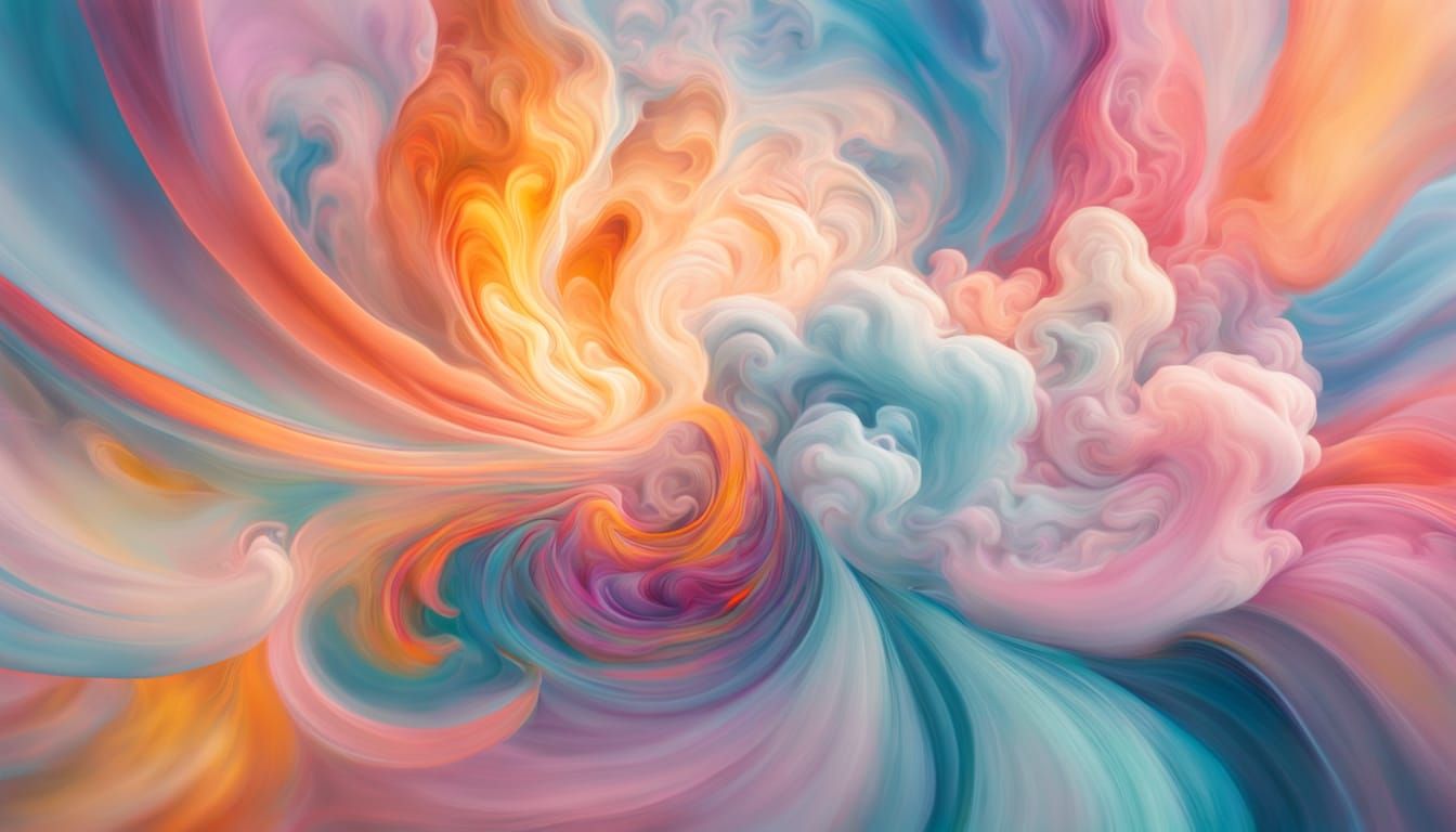 Abstract Dreamscape in Pastel Colors