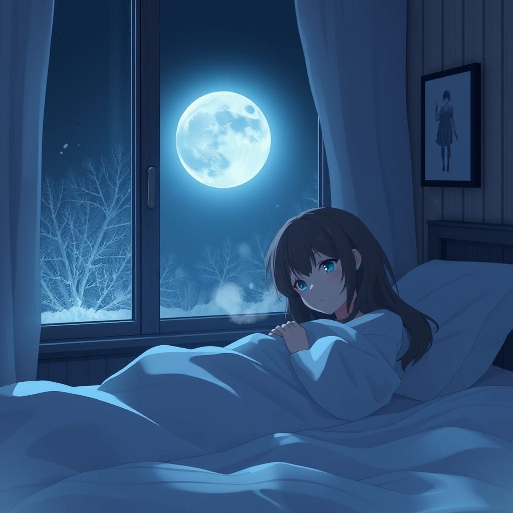 Cozy Bedroom Transforms into an Eerie Winter Wonderland