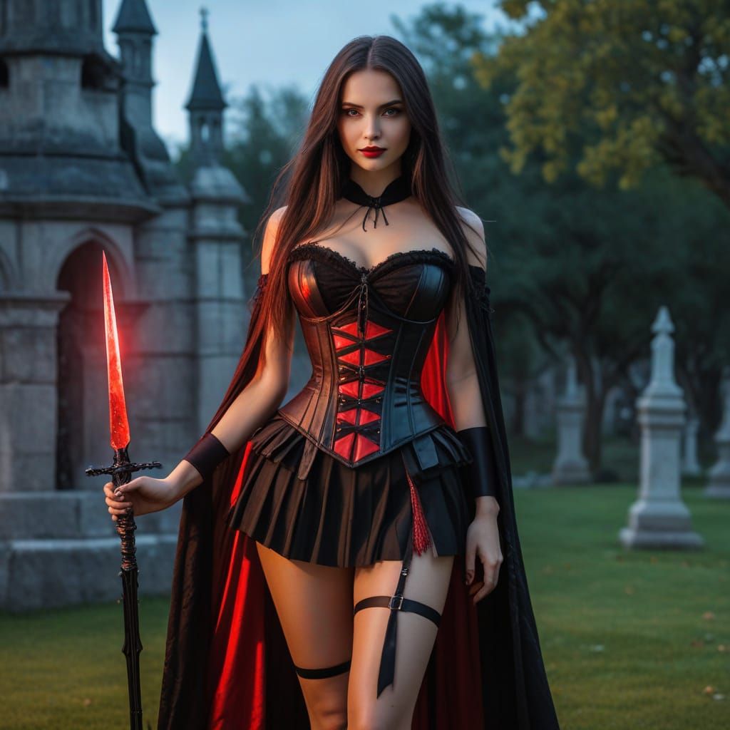 Powerful Witch With Glowing Dagger on Rampart