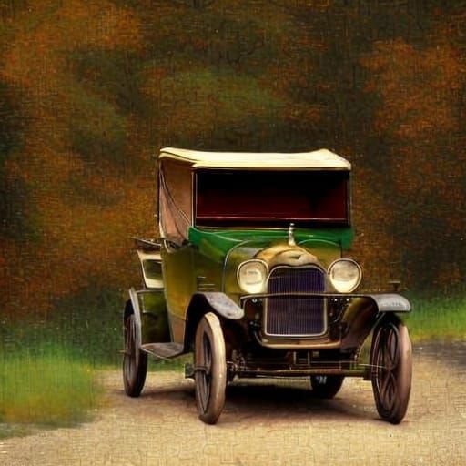 Ford Model-T Replica as Oil Painting