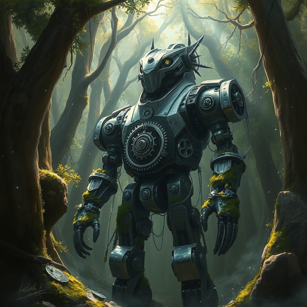 Majestic Automaton in Ancient Forest