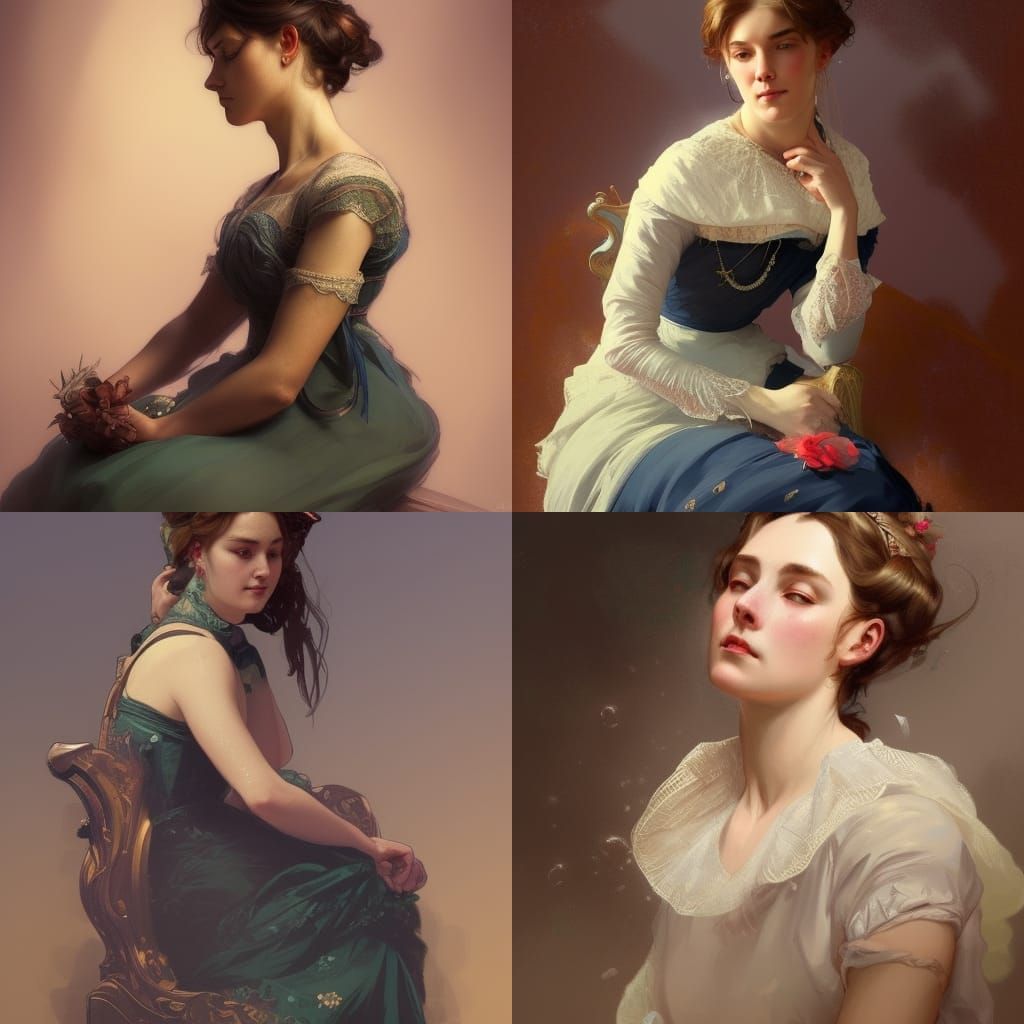 Victorian Lady Portrait in Hyperdetailed Style