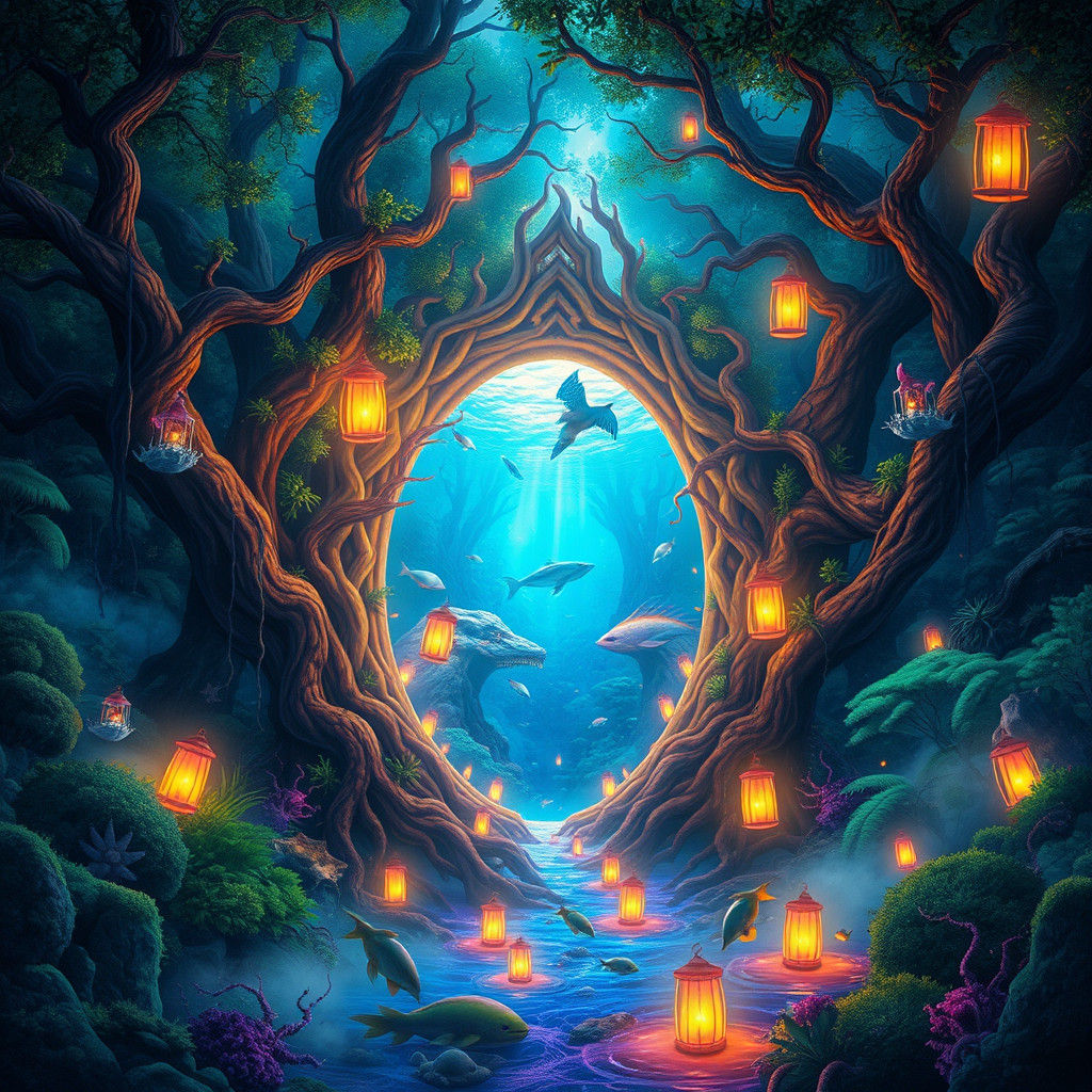 Mystical Portal to Underwater World, Visionary Art