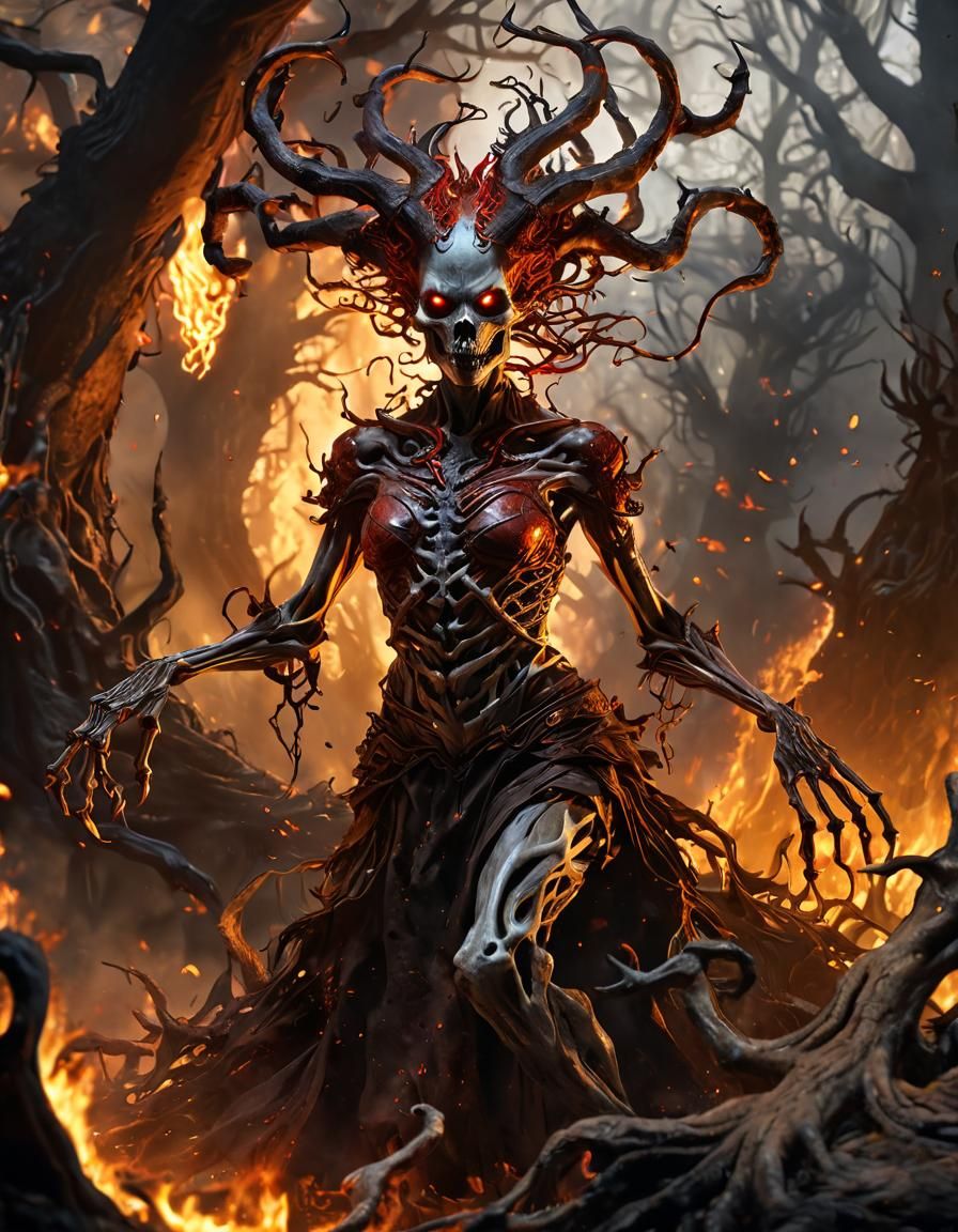 Fiery Demon of Damnation in Hellscape