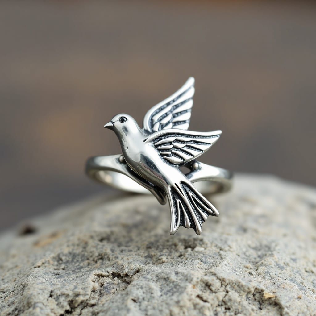 Silver Dove Ring: Elegant Avian Design