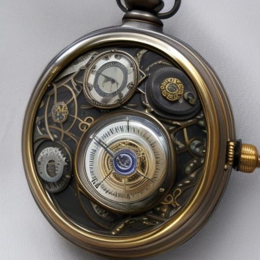 Ornate Steampunk Heart Pocket Watch in 8K