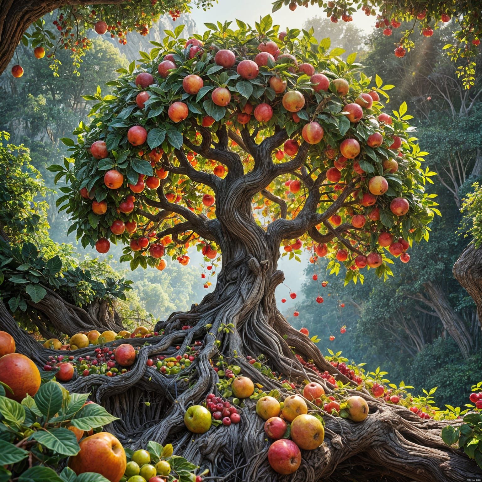 Vibrant Fruit-Bearing Tree of Life