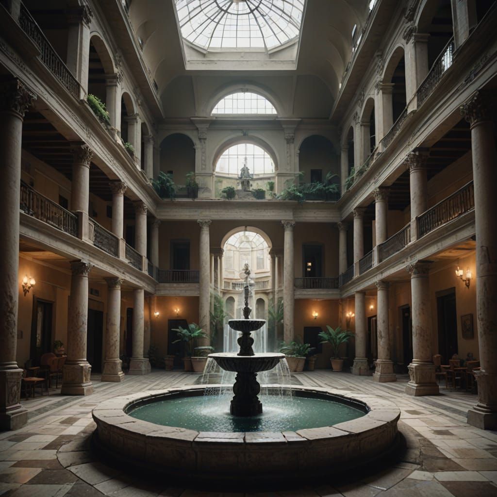 Ancient Roman Atrium in Cinematic Style