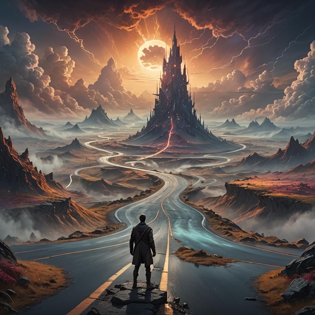 Fantasy Crossroads: Surreal Landscape Concept Art
