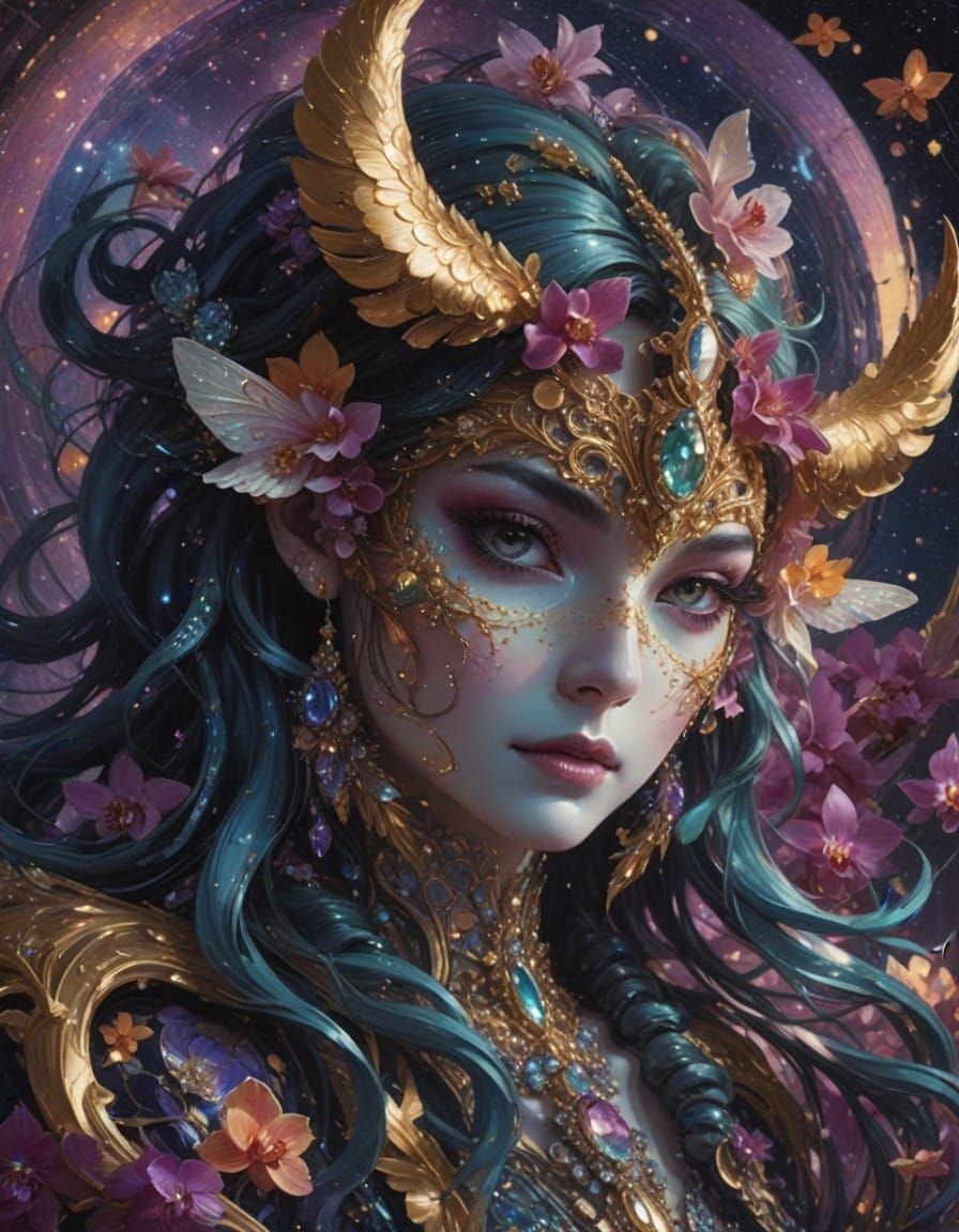 Stunning Celestial Ballroom in Whimsical Oil Paint Style