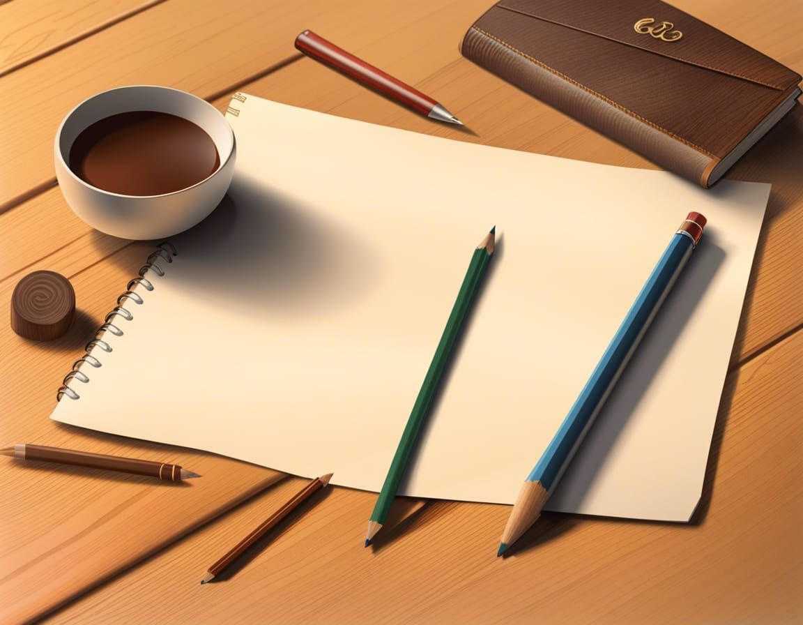 Relaxing Stationery Scene: Wooden Pencil on Paper