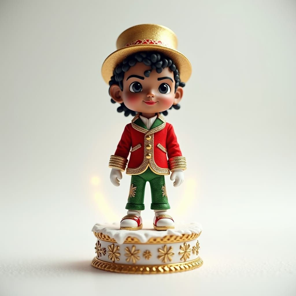Christmas Michael Jackson Figurine in 8k Resolution
