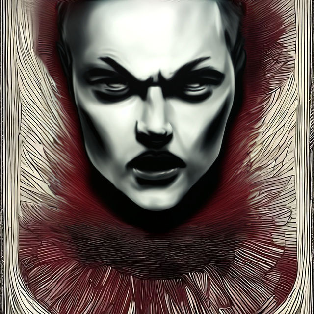 Textured Portrait of a Girl with Aggressive Lines