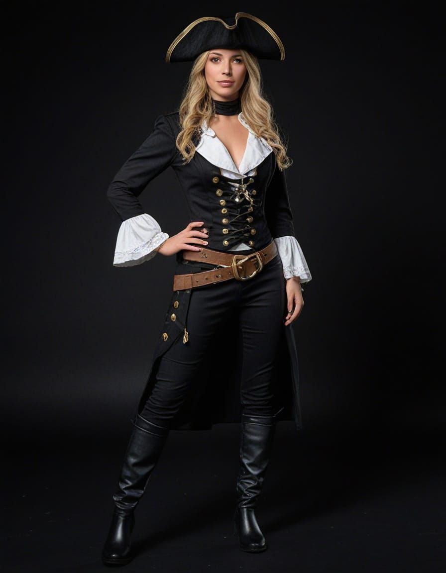 Blond Female Pirate Posing in Full View