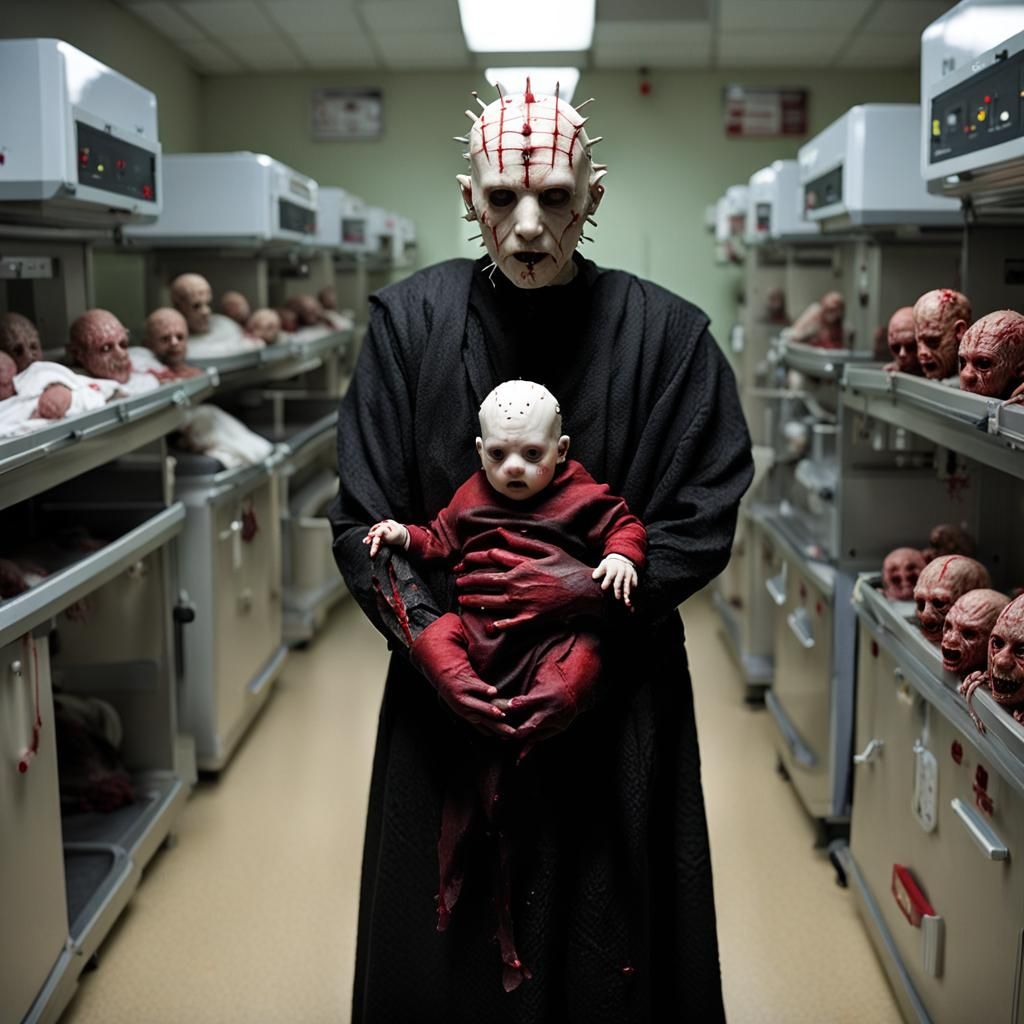Hellraiser: Newborn Pinhead in Dark Nursery