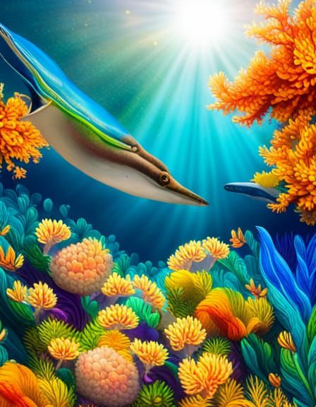Underwater Coral Reef with Exotic Marine Life