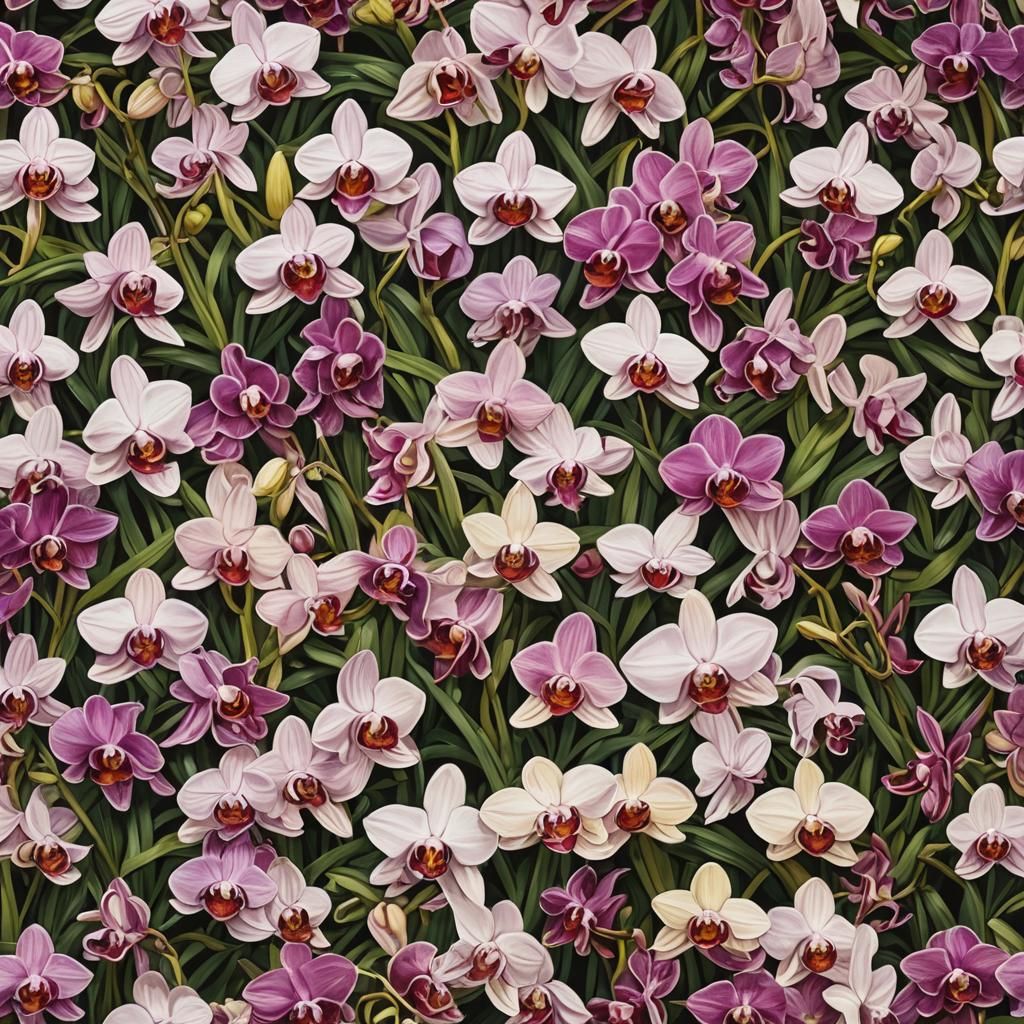 Orchid Flower Portrait in Painterly Style