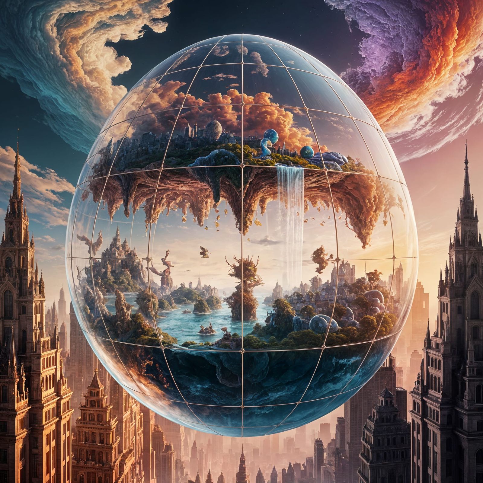 Giant Glass Egg World: A Renaissance-Style Dream