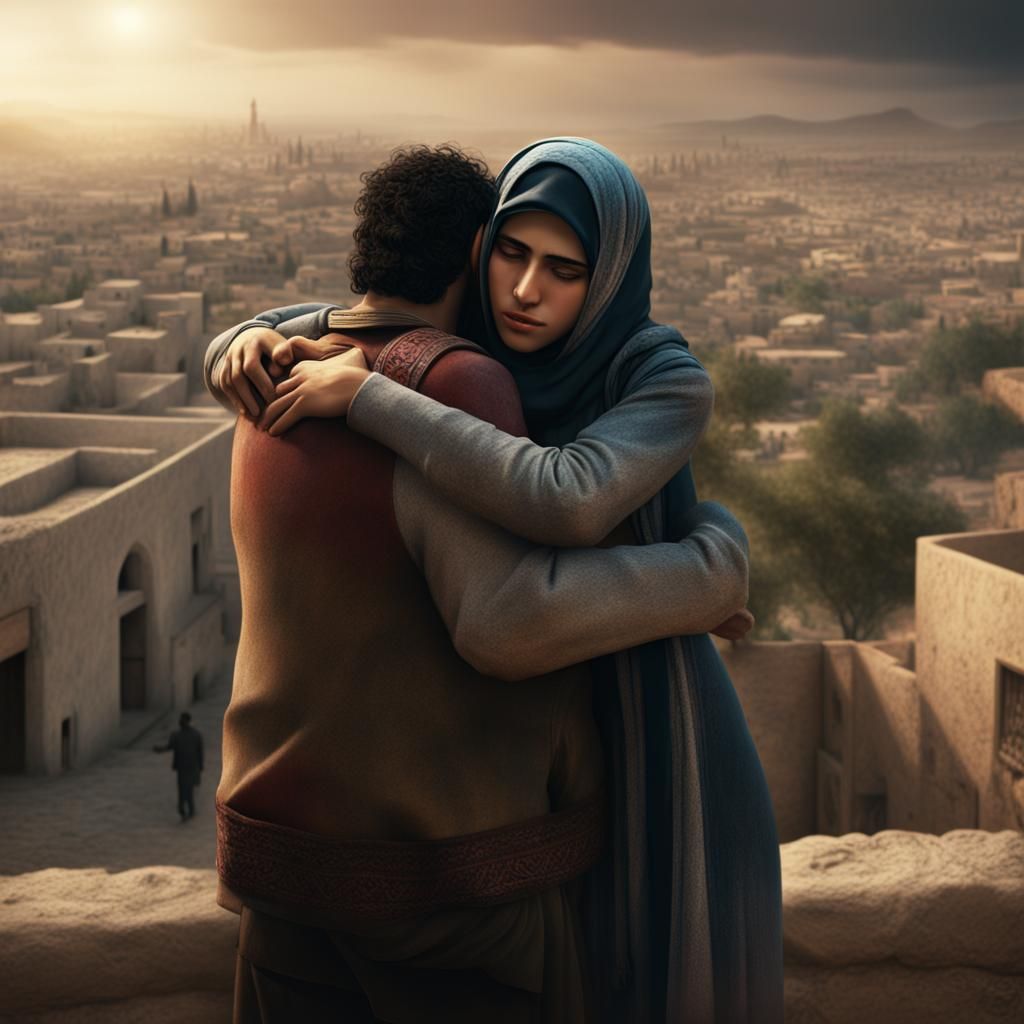 Israeli and Palestinian Youths Embrace: Emotional Digital Ar...