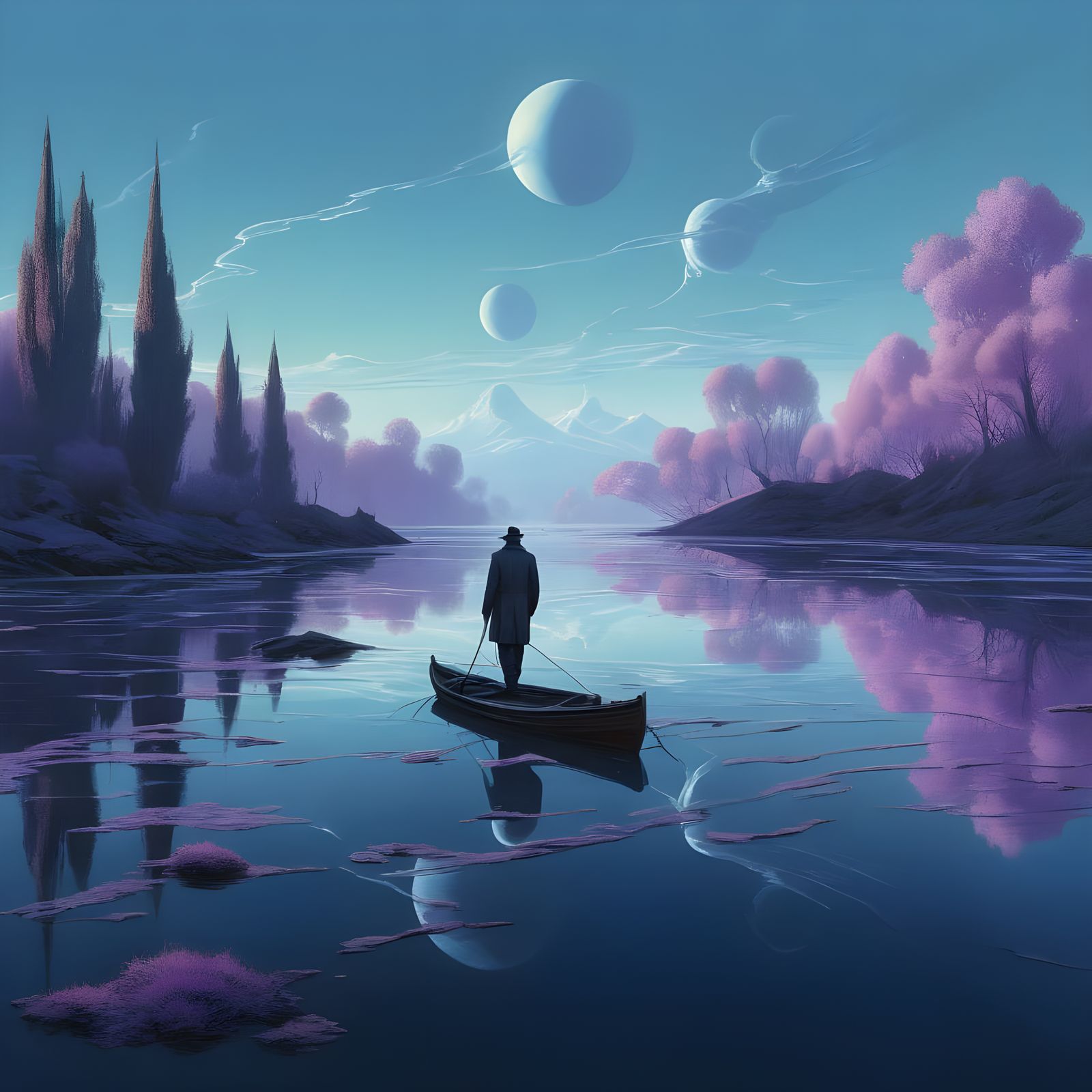 Ethereal Metropolis Shrouded in Iridescent Mist