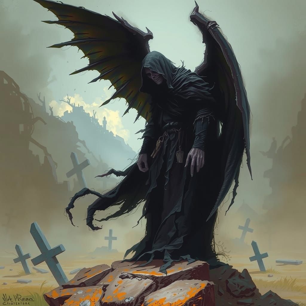 Dark Angel of Death in Greg Rutkowski's Style