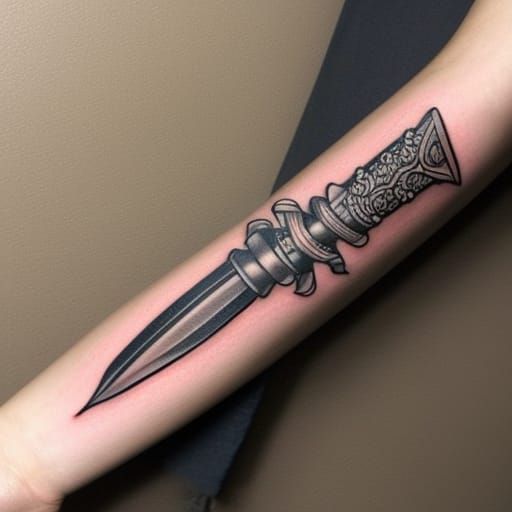 Dagger Tattoo Design: Detailed and Beautiful