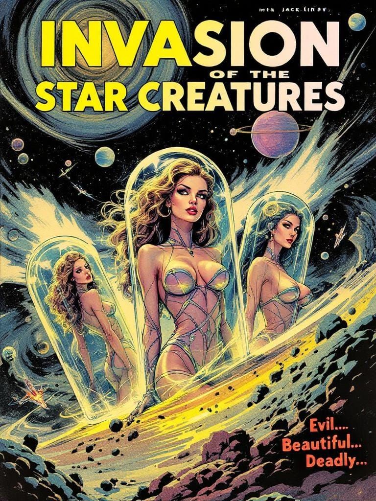 Retro-Futuristic Pulp Comic Cover in Moebius/Kirby Style