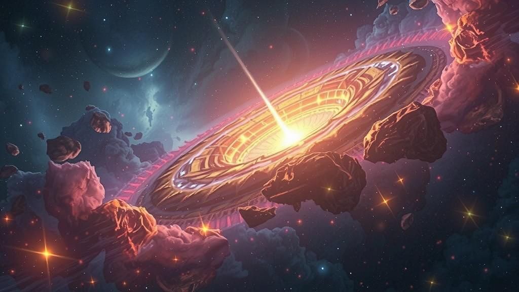 Crystalline Planet Shimmers in Void of Space