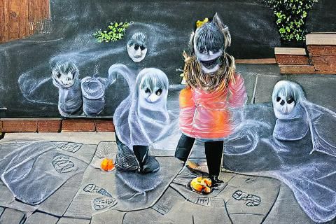 Halloween Ghosts Dressed as Children
