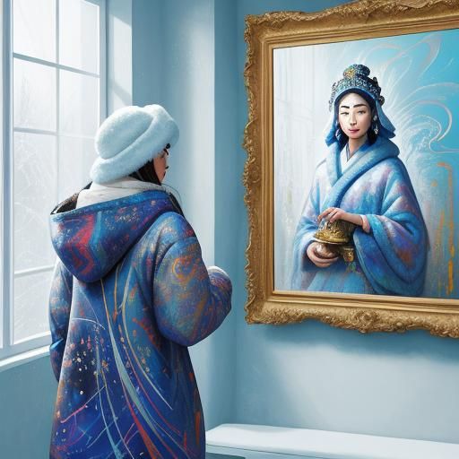 Abstract Expressionist Princess in Winter