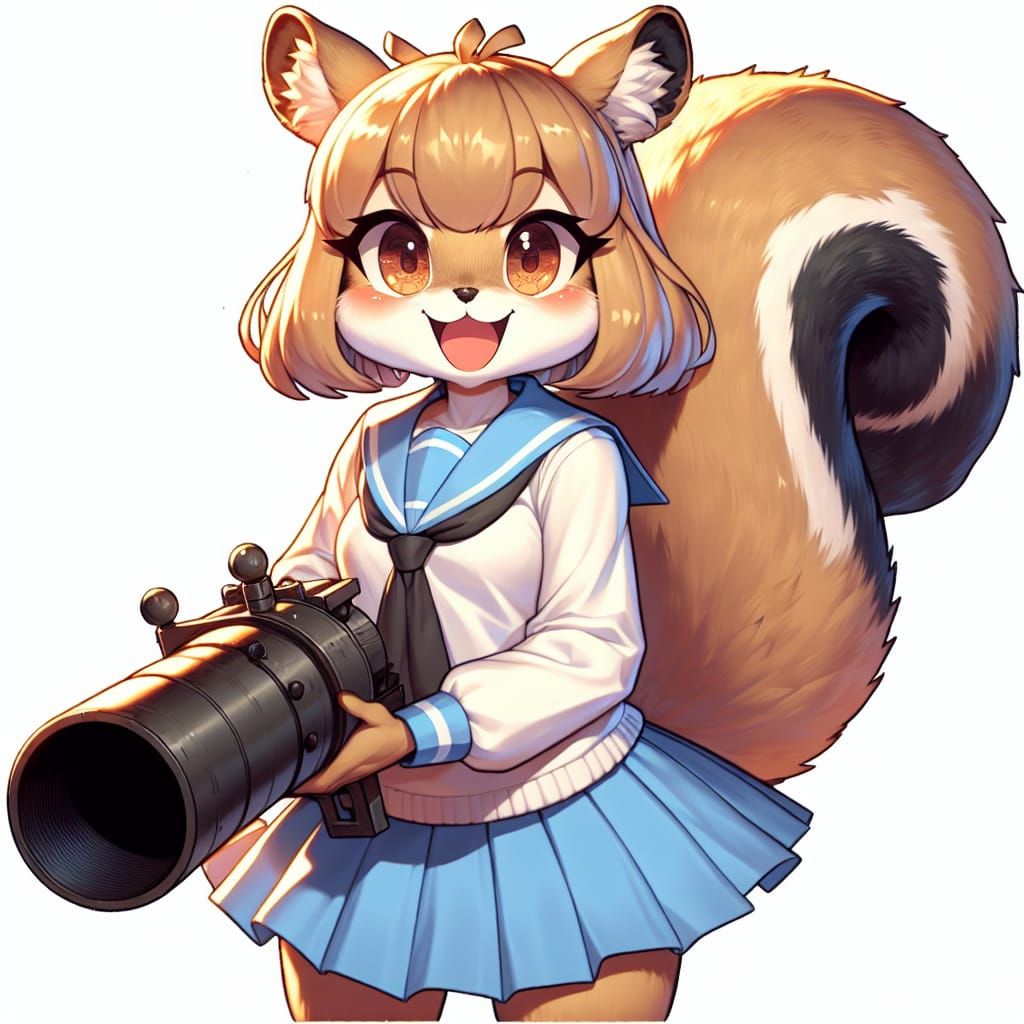 Anthropomorphic Squirrel with Missile Launcher