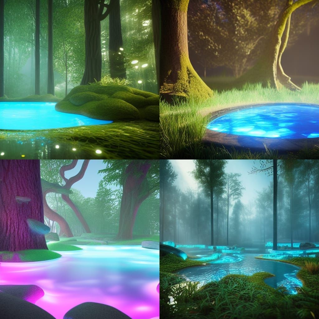 Magical Forest with Opalescent Portals in Unreal Engine