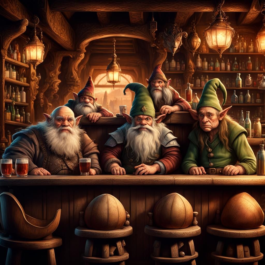Fantasy Trio at the Bar: Digital Matte Painting
