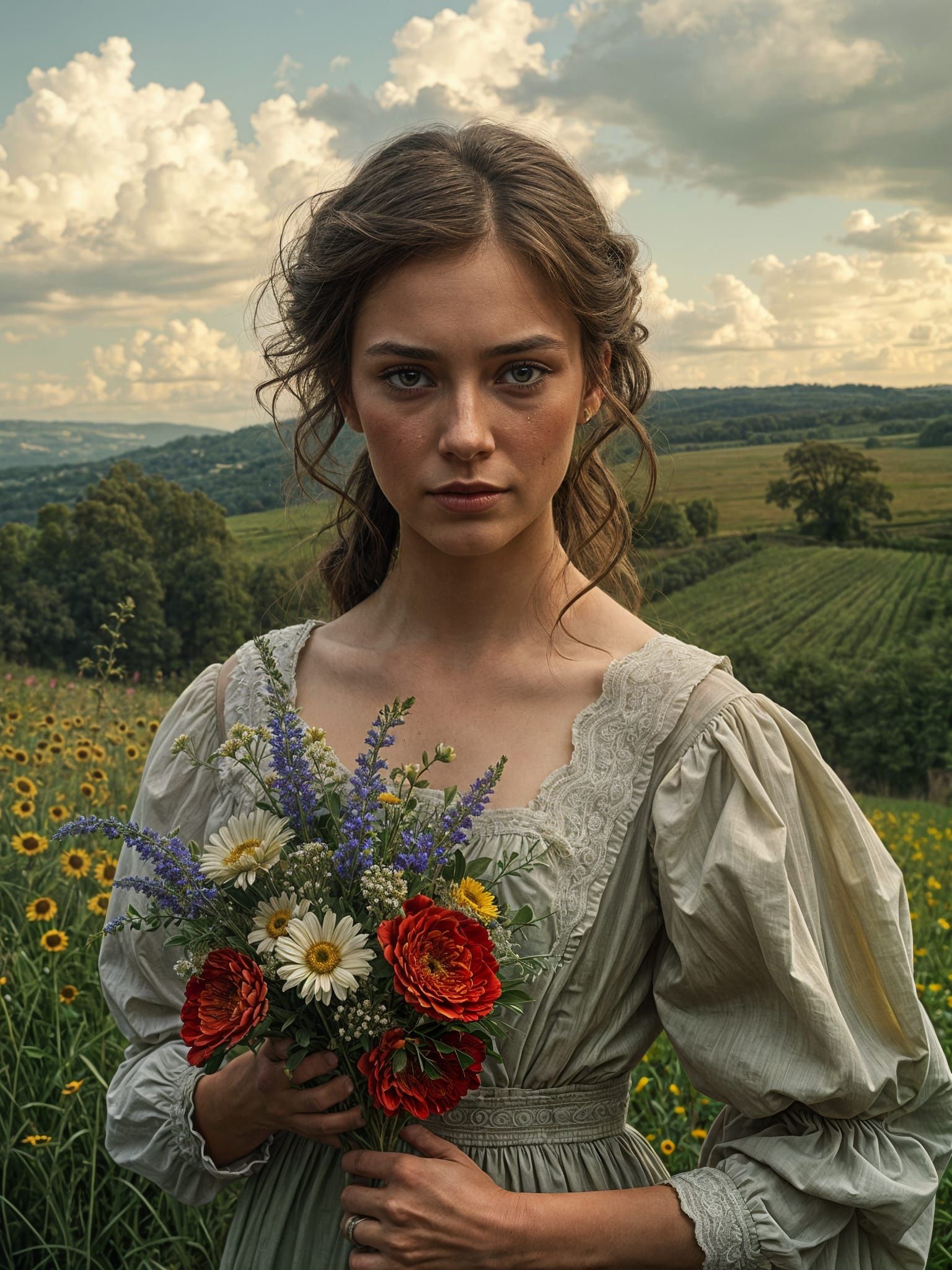 Sad Bride Crying on Wedding Day