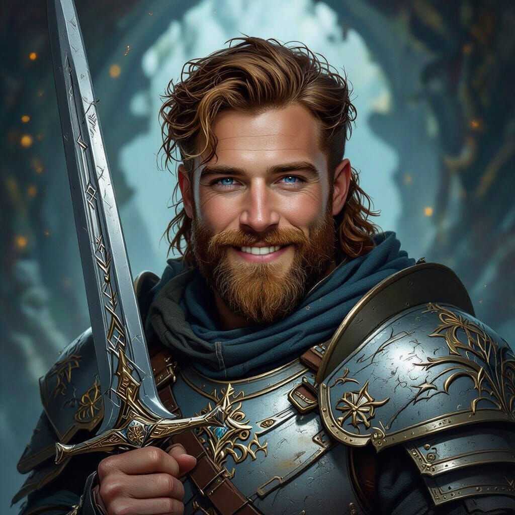 Crimson Warrior in Mystical Realm