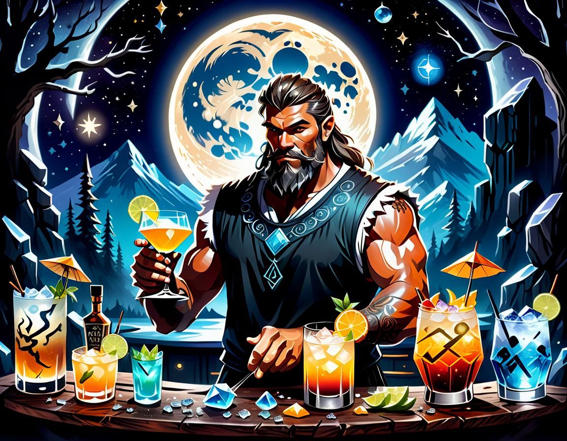 Bartenders Crafting Cocktails with Druid Magic