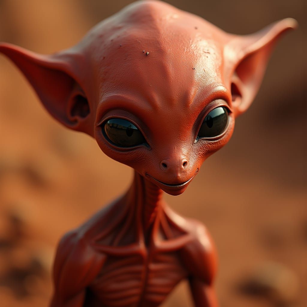 Elegant Martian Diplomat in Red Skin, Wisdom and Confidence