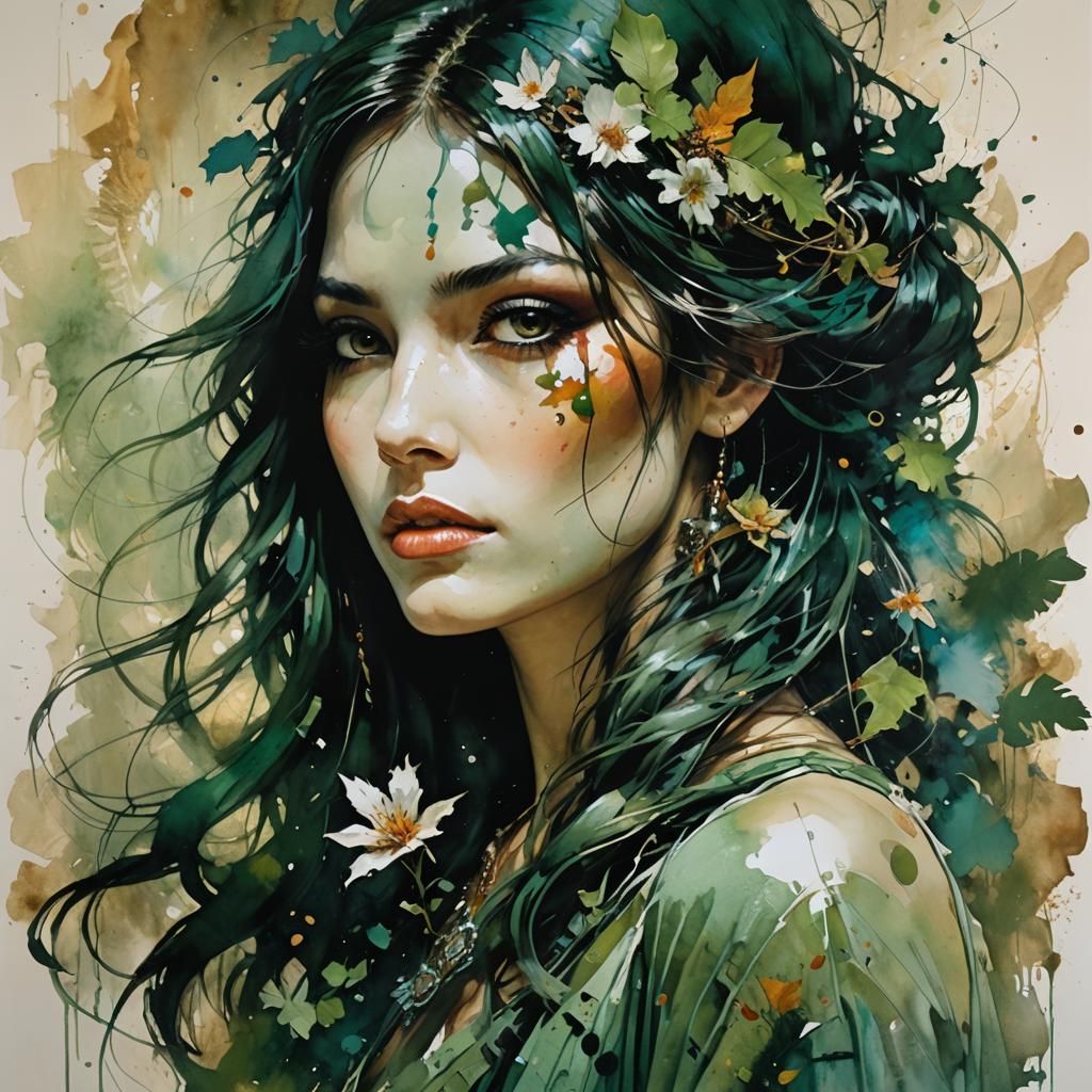 Laughing Girl at Music Festival: Impressionist Oil Painting