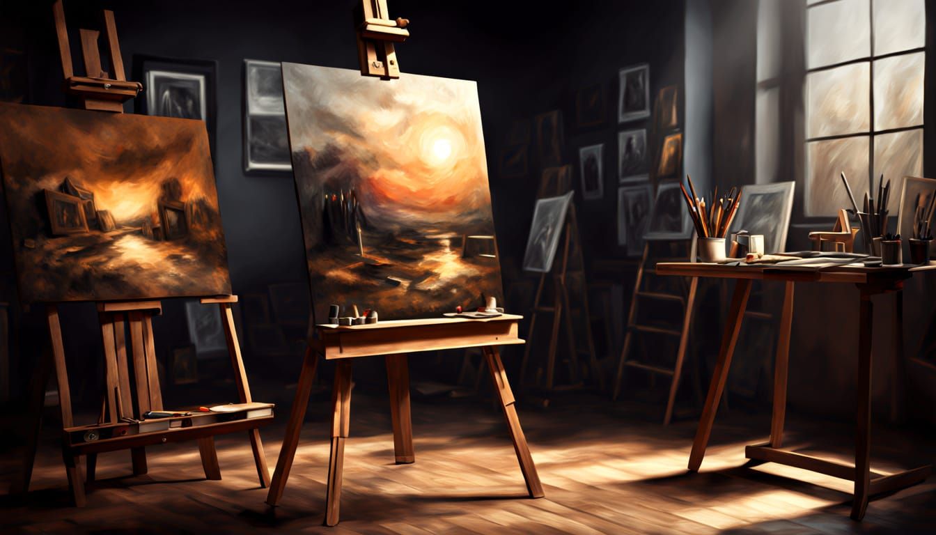 Modern Art Studio Digital Painting