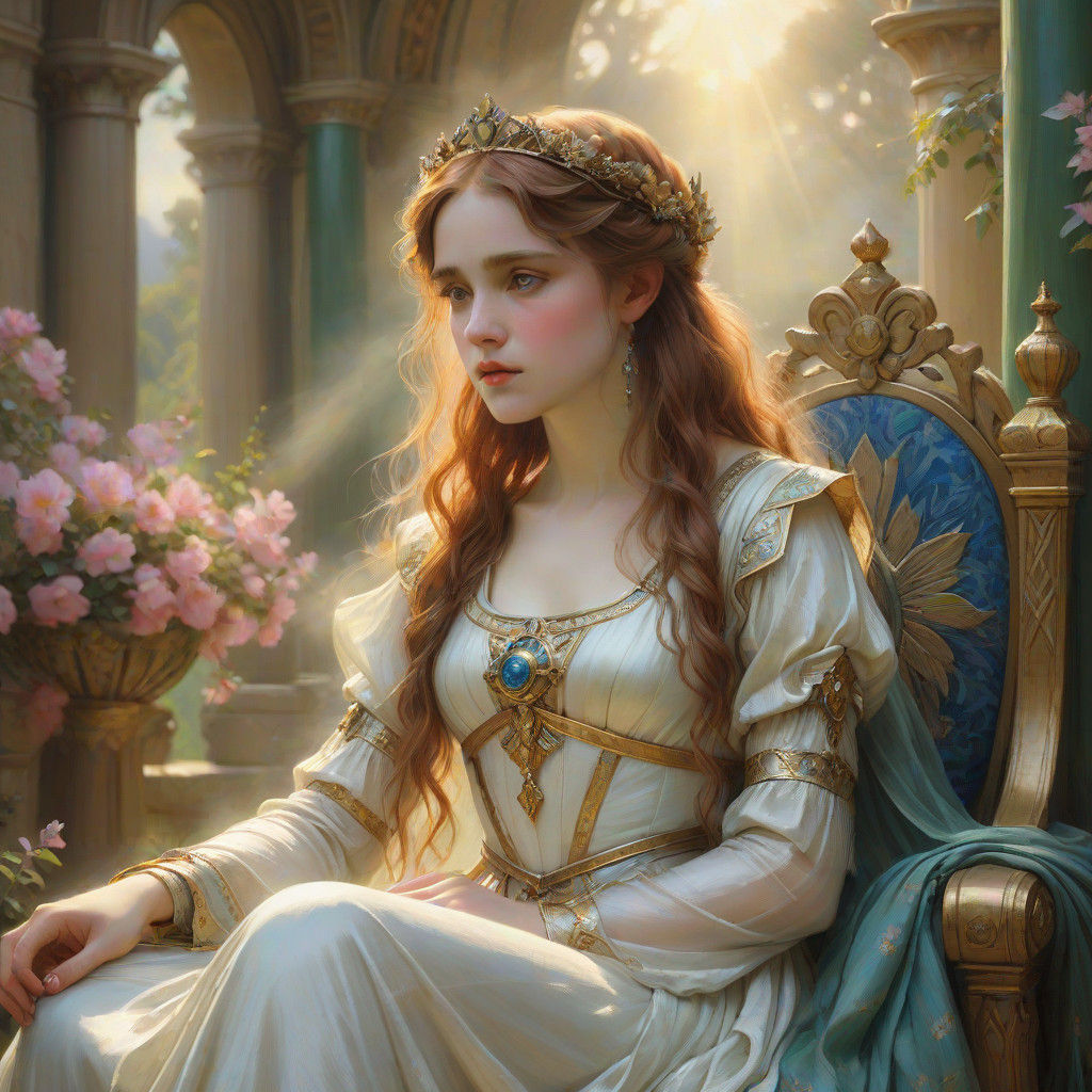 Ethereal Fae Queen in Vibrant Oil Painting