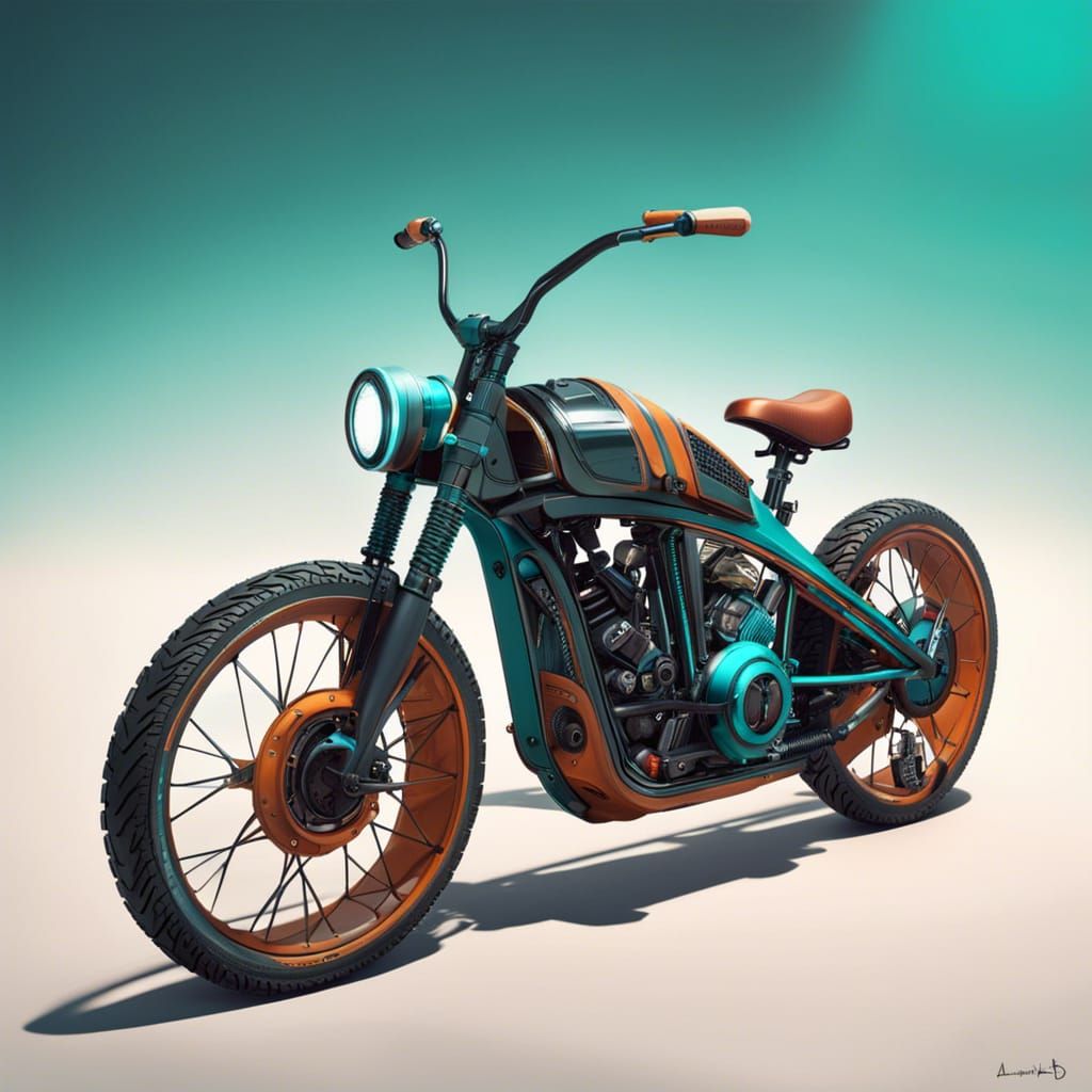 Ultra-Detailed Futuristic Bicycle: Artstation Illustration